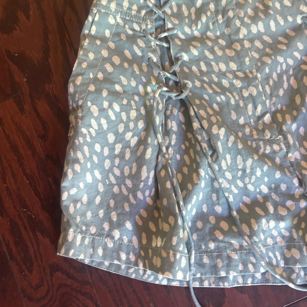Free People Blue and White Bennet Cotton Short Size 8 - Picture 2 of 4